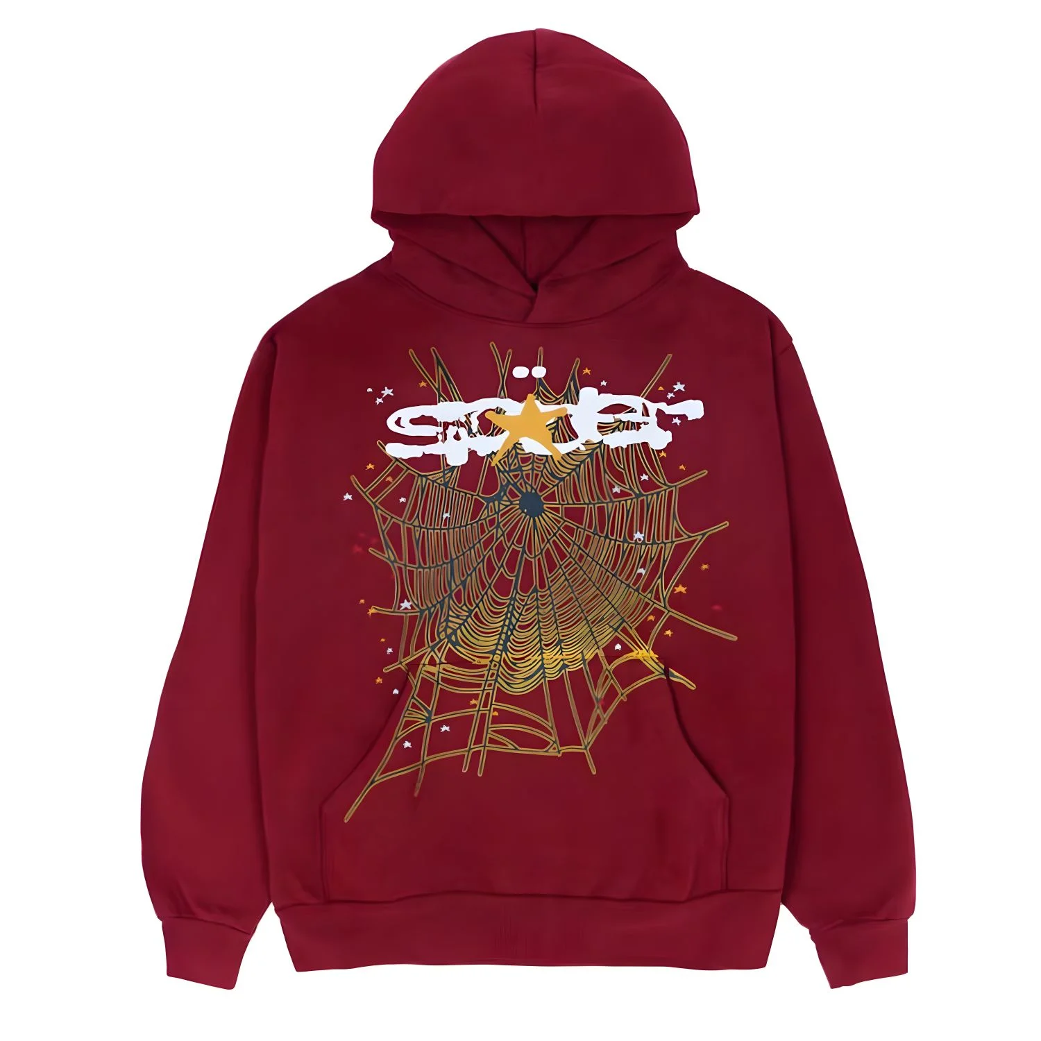 Sp5der Logo Maroon Hoodie