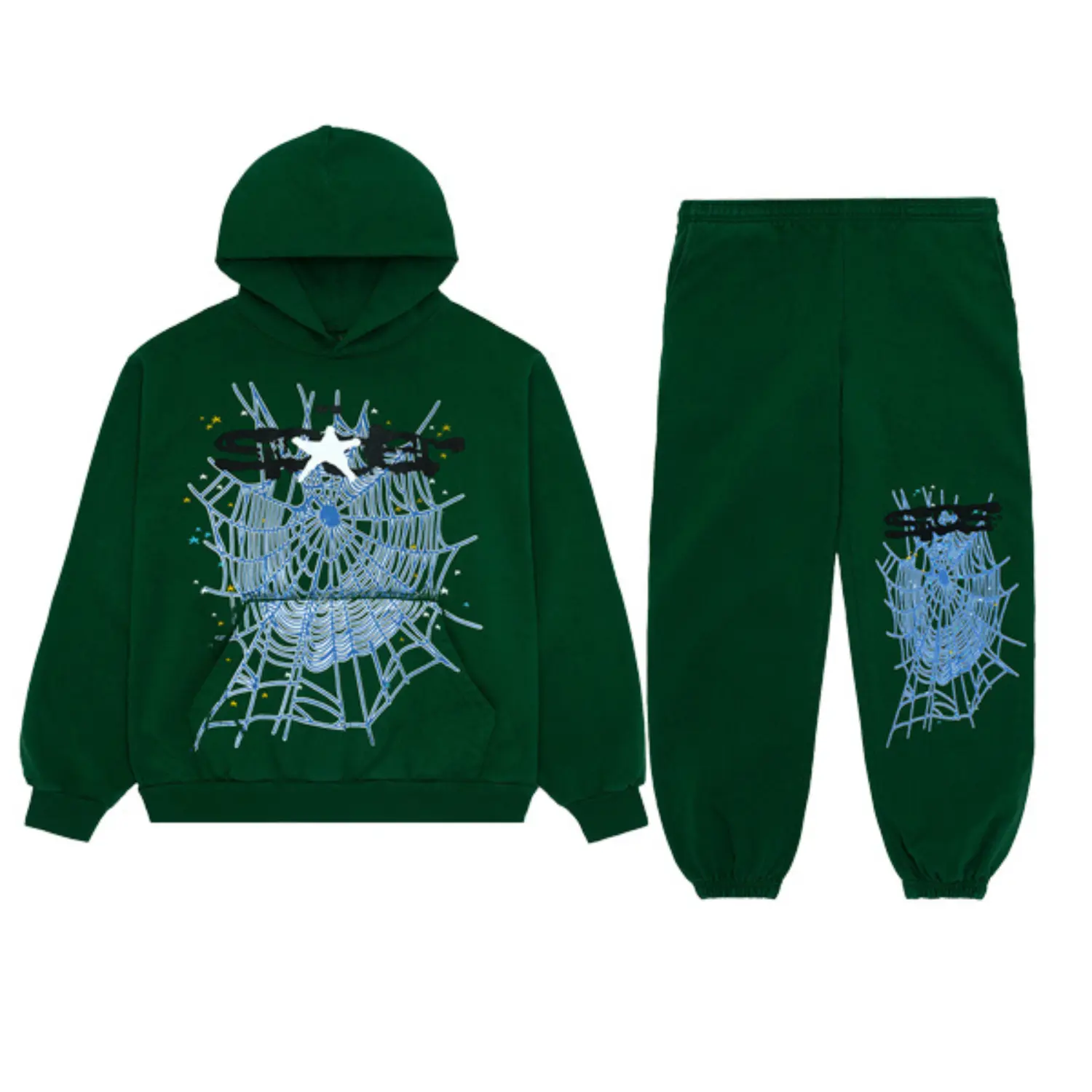 Sp5der Web Tracksuits Hunter Green